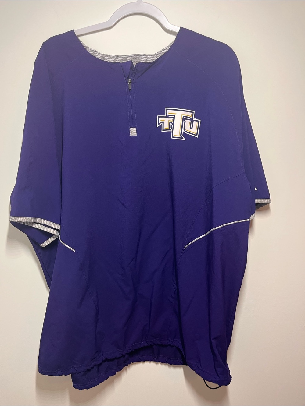 Purple TTU Short-Sleeve Pullover Windbreaker- short sleeve